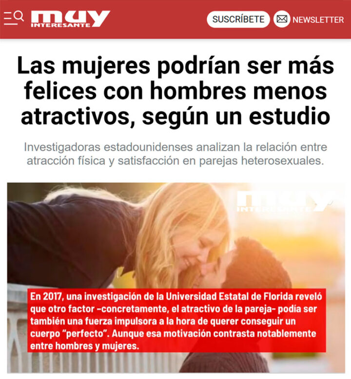 las mujeres son mas felices con hombres menos atractivos segun un estudio