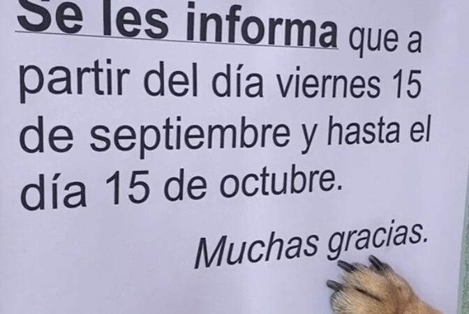 Atención, aviso importante.