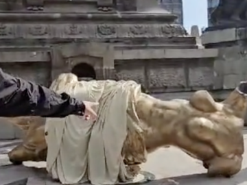 No se cayó el Ángel de la Independencia Es para una película