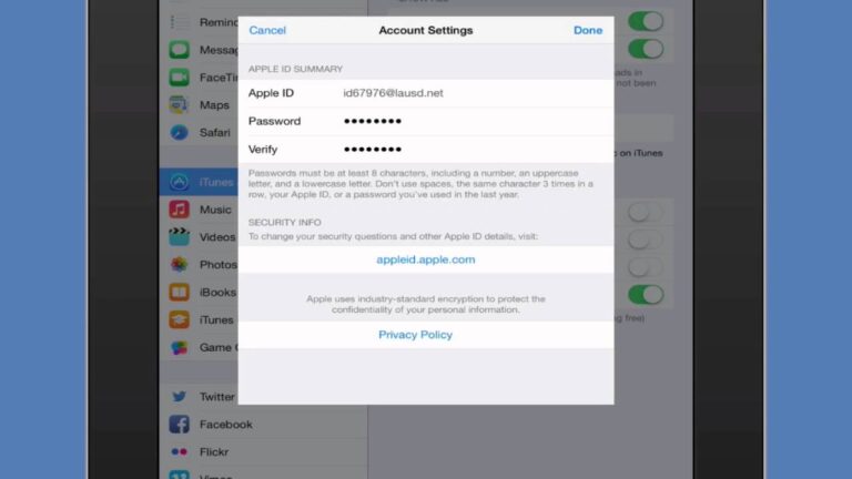 Change Apple ID password