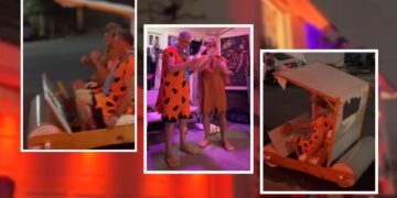 Regios sorprenden con disfraz de Los Picapiedra en fiesta de Halloween- Grupo Milenio