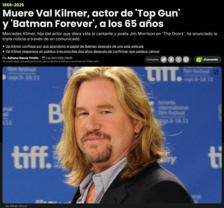 Muere Val Kilmer 3 muere val kilmer