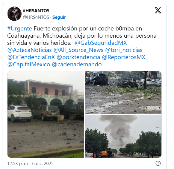 Dejan coche bomba a Policía Comunitaria de Coahuayana, Michoacán; hay dos muertos 4 Dejan coche bomba a Policía Comunitaria de Coahuayana, Michoacán; hay dos muertos